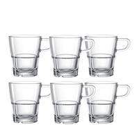 LEONARDO HOME Senso 014649 - Set di 6 tazze da caffè, con manico, impilabili, adatti al microonde, 250 ml