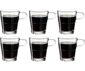 LEONARDO HOME Senso 014649 - Set di 6 tazze da caffè, con manico, impilabili, adatti al microonde, 250 ml