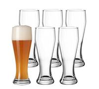 LEONARDO HOME - Set di 6 bicchieri da birra di frumento, 0,5 l, in vetro, 8 cm