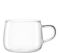 LEONARDO HOME Tè per Te Set di 4 tazze da tè in vetro borosilicato a pareti spesse, realizzate a mano, capacità 450 ml, lavabili in lavastoviglie, 4 bicchieri da tè trasparenti, 077385