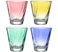 LEONARDO HOME Twist 046974 - Set di 4 bicchieri da bere lavabili in lavastoviglie, di alta qualità e moderni, ergonomici, adatti all'uso quotidiano e curvi, 215 ml