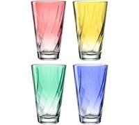 LEONARDO HOME Twist 046975 - Set di 4 bicchieri da bere lavabili in lavastoviglie, di alta qualità e moderni, ergonomici, adatti all'uso quotidiano e curvi, 300 ml