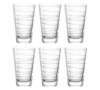 Leonardo Vario Struttura 019450 - Set di 6 bicchieri per acqua lavabili in lavastoviglie, in vetro con motivo, 280 ml