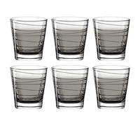 LEONARDO HOME VARIO STRUTTURA 026846 - Set di 6 bicchieri da 250 ml, colore: antracite, vetro, grigio