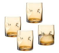 LEONARDO HOME VESUVIO Bicchieri amber • Set di 4 pezzi • 300 ml • Vetro colorato • Fatto a mano • Bicchiere acqua • Bicchiere per bevande analcoliche • Lavabile in lavastoviglie • Tagli unici per un