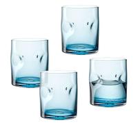 LEONARDO HOME VESUVIO bicchieri blu • set da 4 pezzi • 300 ml • vetro colorato • fatto a mano • bicchiere acqua • bicchiere bibite • lavabile in lavastoviglie • tacche uniche per un comfort ottimale