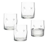 LEONARDO HOME VESUVIO bicchieri trasparenti • set da 4 pezzi • 300 ml • vetro colorato • fatto a mano • bicchiere acqua • bicchiere bibite • lavabile in lavastoviglie • tacche uniche per un comfort