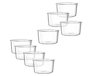 LEONARDO HOME VETRO Set di ciotole • 8 pezzi • Resistente al calore • Per forno e microonde • Per dessert o piccoli piatti • Versatile • Design senza tempo • Altezza 5,5 cm • Trasparente • 057175