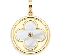 Leonardo Jewels Ciondolo singolo con ciondolo Helena da donna, in acciaio inox color oro, con chiusura a clip, altezza: 4,5 cm, 024399, 4,5 cm, Acciaio inossidabile, cristallo