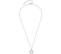 Leonardo Jewels Collana Anouka, collana in acciaio inox con ciondolo, argento con zirconi incastonati e perla imitazione bianca, lunghezza 45-50 cm, regalo per gioielli, 023532, 45 cm, Acciaio