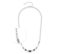 Leonardo Jewels Collana Casoria da donna in acciaio inox colore argento con chiusura a moschettone, lunghezza 45 cm, 024303, 45 cm, Vetro, Nessuna pietra preziosa