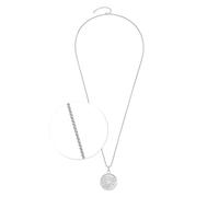 Leonardo Jewels Collana Joy da donna in acciaio inox colore argento con chiusura a moschettone, lunghezza 80 cm, 024366, 80 cm, madreperla, Cristallo