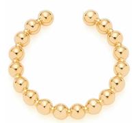 Leonardo Jewels Morsetto Ciao Lollo, 1 pezzo, in acciaio inox, anello aperto con piccole sfere dorate, orecchini da donna, 024259, Eine Grösse, Acciaio inossidabile, Nessuna pietra preziosa