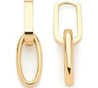 Leonardo Jewels Orecchini a cerchio Mathilde, 1 paio di orecchini a cerchio in acciaio inox dorato, catena Chunky Chin, idea regalo per donna, Eine Grösse, Acciaio inossidabile, Nessuna pietra