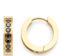 Leonardo Jewels Orecchini Inka da donna in acciaio inox con zirconi color oro, altezza 1,5 cm, 024310, 1,5 cm, Acciaio inossidabile, Zirconia cubica