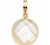 Leonardo Jewels Sima Clip&Mix 023269 - Ciondolo rotondo in acciaio inox IP oro, con vera madreperla, idea regalo per donne, 2.7, Acciaio inossidabile, Nessuna pietra preziosa
