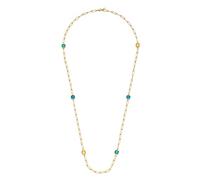 Leonardo Juna 021752 - Collana lunga in acciaio INOX con pietre sfaccettate, colore: blu, verde, giallo, gioiello da donna, 85 cm, Acciaio inossidabile, Nessuna pietra preziosa