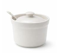 LEONARDO LUXURY HOME DESIGN Formaggiera 350 ml in Porcellana con Cucchiaino e Coperchio Barattolo per Parmigiano Zucchero Miele e Salse Elegante Idea Regalo (Classica)