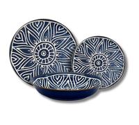 Leonardo Luxury Home Design Piatti Porcellana Set 18 Pezzi per 6 Persone Mosaic Plate Servizio Elegante e Raffinato Decori a Rilievo Adatto a Lavastoviglie Forno e Microonde (18 Pezzi)