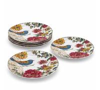 LEONARDO LUXURY HOME DESIGN Servizio Piatti 6 Pezzi Porcellana Decorazione Floreale Japan Birds Dessert Ø 15,5 cm Uccellino Piatti Torta Servizio Tavola Elegante Lavastoviglie Microonde (Japan Birds)