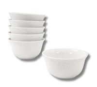 LEONARDO LUXURY HOME DESIGN Set 6 Ciotole Porcellana Bianca Ø 10,5x5,5H cm Coppette per Dessert Macedonia Gelato Snack Adatta a Lavastoviglie Microonde Idea Regalo (6 Ciotole Piccole)