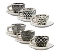 LEONARDO LUXURY HOME DESIGN Set 6 Pezzi Namy Cup Tazze da Caffè con Piattini 90 ml Porcellana Finitura Liscia e Raffinata Elegante Idea Regalo (6 Tazze+6 Piattini)