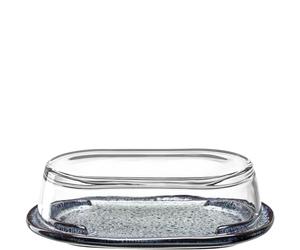 LEONARDO Matera - Burriera in ceramica con coperchio in vetro, 20,6 x 7,7 x 12,6 cm (larghezza x altezza x profondità), realizzato a mano, facile da pulire, lavabile in lavastoviglie, colore: