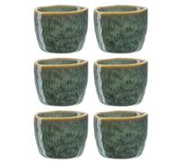 LEONARDO Matera Set di 6 portauovo in ceramica, diametro 5,2 cm, altezza 4 cm, facile da pulire, lavabile in lavastoviglie, set da 6 pezzi, colore verde