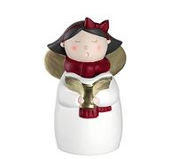 Leonardo Natale 034862 - Angelo natalizio cancancanta Xmas, idea regalo per feste, decorazione natalizia, bianco, rosso e oro, 27 cm