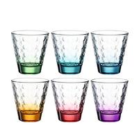 Leonardo Optic 025922 - Set di 6 bicchieri per acqua lavabili in lavastoviglie, bicchieri colorati in vetro, 6 pezzi, 215 ml