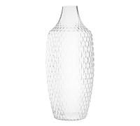 Leonardo Poesia 076445 - Vaso decorativo in vetro, realizzato a mano, con superficie strutturata, per fiori secchi di Pampagras, trasparente, altezza: 60 cm