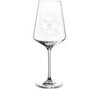 Leonardo Puccini - Bicchiere da vino da 560 ml, con incisione Cheers to 45 anni, idea regalo per compleanni, matrimoni, anniversari, feste, per donne, uomini (bicchiere da vino 45)