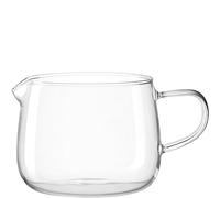 Leonardo Tè per Tee, bricco per latte in vetro borosilicato, con manico e beccuccio, fatto a mano, altezza 7 cm, diametro 9,7 cm, capacità 350 ml, lavabile in lavastoviglie, 1 bricco per latte