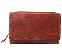 LEONARDO VERRELLI 3000294 - Portafoglio da donna in pelle, protezione RFID, 9,3 x 15,2 x 3,9 cm, marrone, 7'', Classico