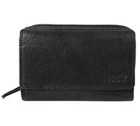 LEONARDO VERRELLI 3000294 - Portafoglio da donna in pelle, protezione RFID, 9,3 x 15,2 x 3,9 cm, Nero , 7'', Classico