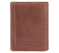 LEONARDO VERRELLI 3000433 - Custodia per carte di credito unisex in pelle, protezione RFID, 7,1 x 9,2 x 1,8 cm, marrone, 4 Zoll, Minimalista
