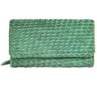 LEONARDO VERRELLI 3000451 - Portafoglio da donna, in vera pelle, verde, Moderno
