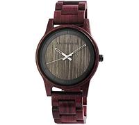 LEONARDO VERRELLI Orologio da uomo in legno, con fibbia deployante, analogico, al quarzo, 2800048, amaranto, Bracciale