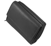 LEONARDO VERRELLI - Portafoglio da donna in vera pelle con chiusura a bottone automatico 3000118, grigio., 14 x 9 cm