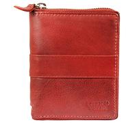 LEONARDO VERRELLI Portafoglio da donna in vera pelle RFID Safe 12,5 x 10 cm 3000092, Colore: rosso, Casual