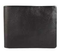 LEONARDO VERRELLI Portafoglio da uomo in pelle, portafoglio con bottone automatico, 8,8 x 11,4 x 2 cm, marrone, 8.8 x 11.4, Classico