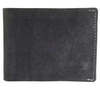 LEONARDO VERRELLI Portafoglio da uomo in pelle, portafoglio con bottone automatico, 8,8 x 11 x 2 cm, Nero , 8.8 x 11, Classico