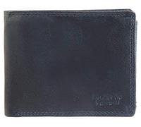 LEONARDO VERRELLI Portafoglio da uomo in vera pelle, protezione RFID 3000357, Blu scuro, 12x9,5cm, Classico