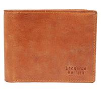 LEONARDO VERRELLI Portafoglio da uomo in vera pelle, protezione RFID, 9 x 11 x 1,5 cm, 3000344, marrone, 9x11x1,5, Portamonete