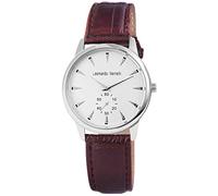 Leonardo Verrelli Unisex analogico al quarzo orologio da polso con 197322500001 Alloggiamento in Metallo con Bracciale in pelle marrone e fibbia ad ardiglione del Quadrante Colore Argento Band lunghezza totale 24 cm larghezza cinturino 20 mm