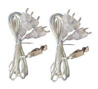 LEONARK Cavo corporeo per Spada, sciabola, florete da Scherma, Cavo per Maschera, Clip per Filo da Scherma - Spina a Due Pin/Spina a Tre Pin, Filo Trasparente (Set di 2)