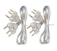 LEONARK Cavo corporeo per Spada, sciabola, florete da Scherma, Cavo per Maschera, Clip per Filo da Scherma - Spina a Due Pin/Spina a Tre Pin, Filo Trasparente (Set di 2)