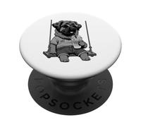 Leonberger bere caffè freddo su un'altalena b&w DIGOR PopSockets PopGrip Adesivo