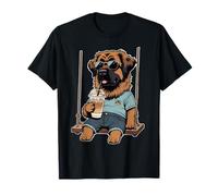 Leonberger beve caffè Freddo su un'altalena DIGOR Maglietta