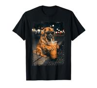 Leonberger - Cucciolo con Occhiali da Sole Che beve Un Grande caffè Freddo Maglietta